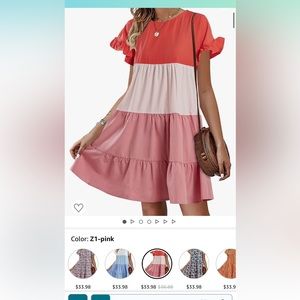 Colorblock smock dress.